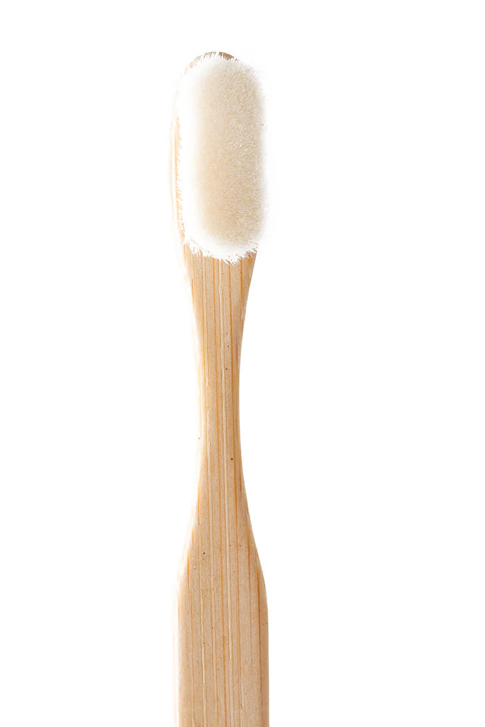 Bamboo Toothbrush Nano White Flat Handle