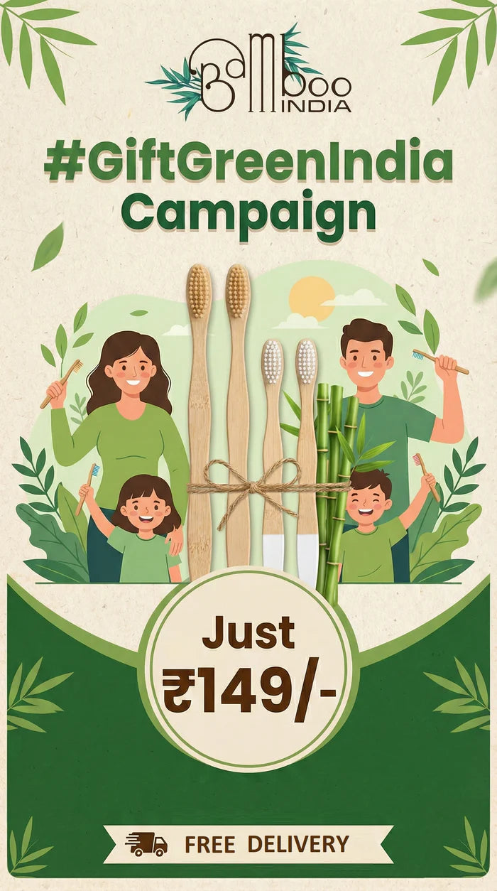Bamboo Toothbrush 2 Adult and 2 Kids - (Pack of 4)