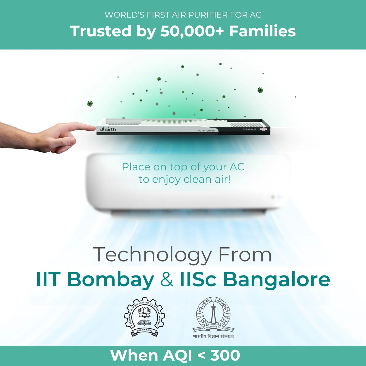 Air Purifier for Split AC AQI < 300, Summer Version